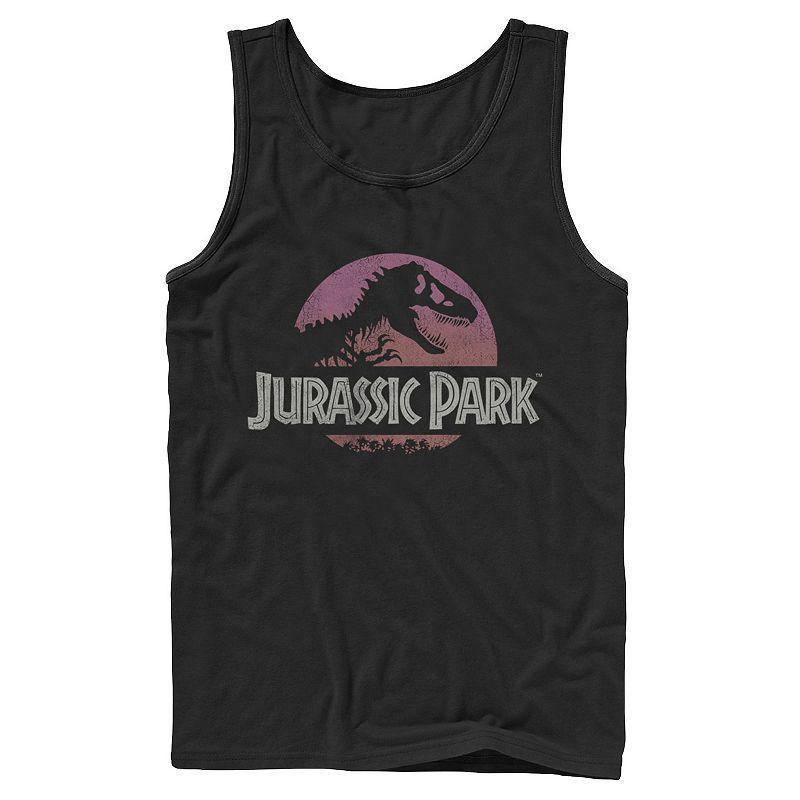 Mens Jurassic Park Gradient Sunset Logo Icon Tank Top Product Image