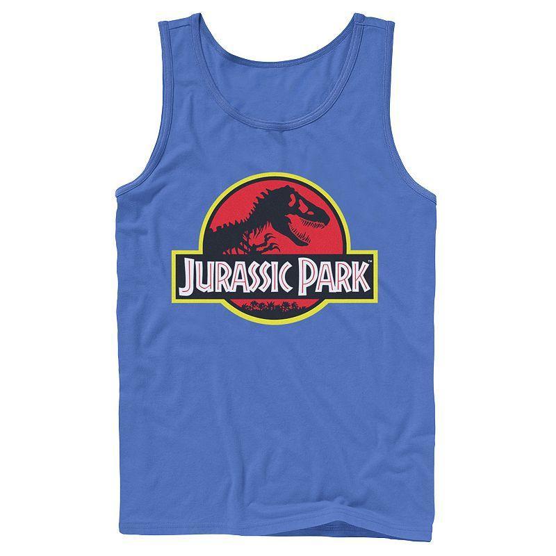 Mens Jurassic Park Red & Yellow Outline Logo Graphic Tank Top Product Image