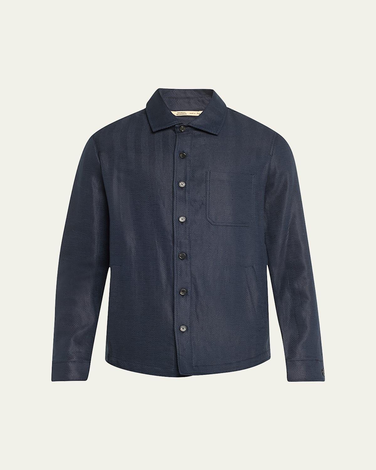 Mens Navy Chevron Overshirt Product Image