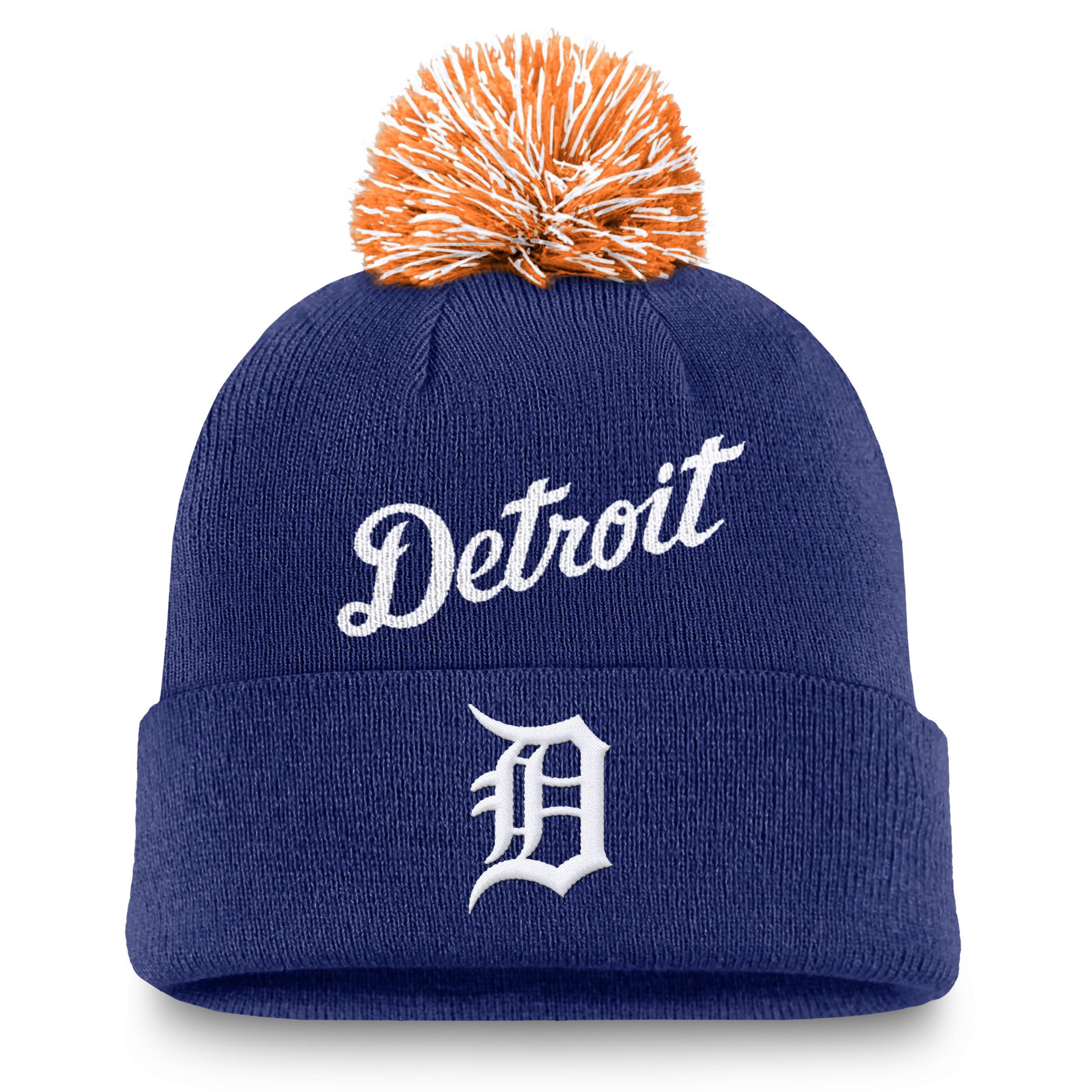 Detroit Tigers Peak Nike Mens MLB Cuffed Pom Beanie Product Image