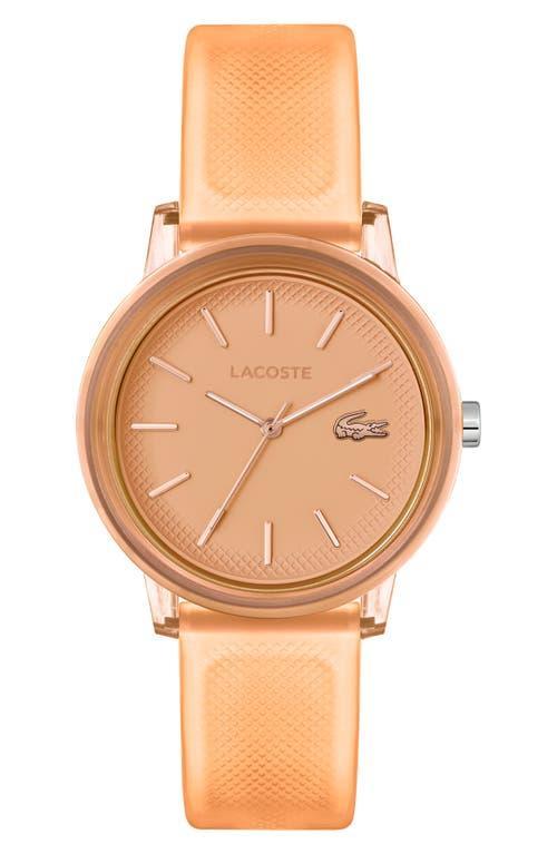 Lacoste Womens 12.12 Analog Orange Silicone Strap Watch Product Image