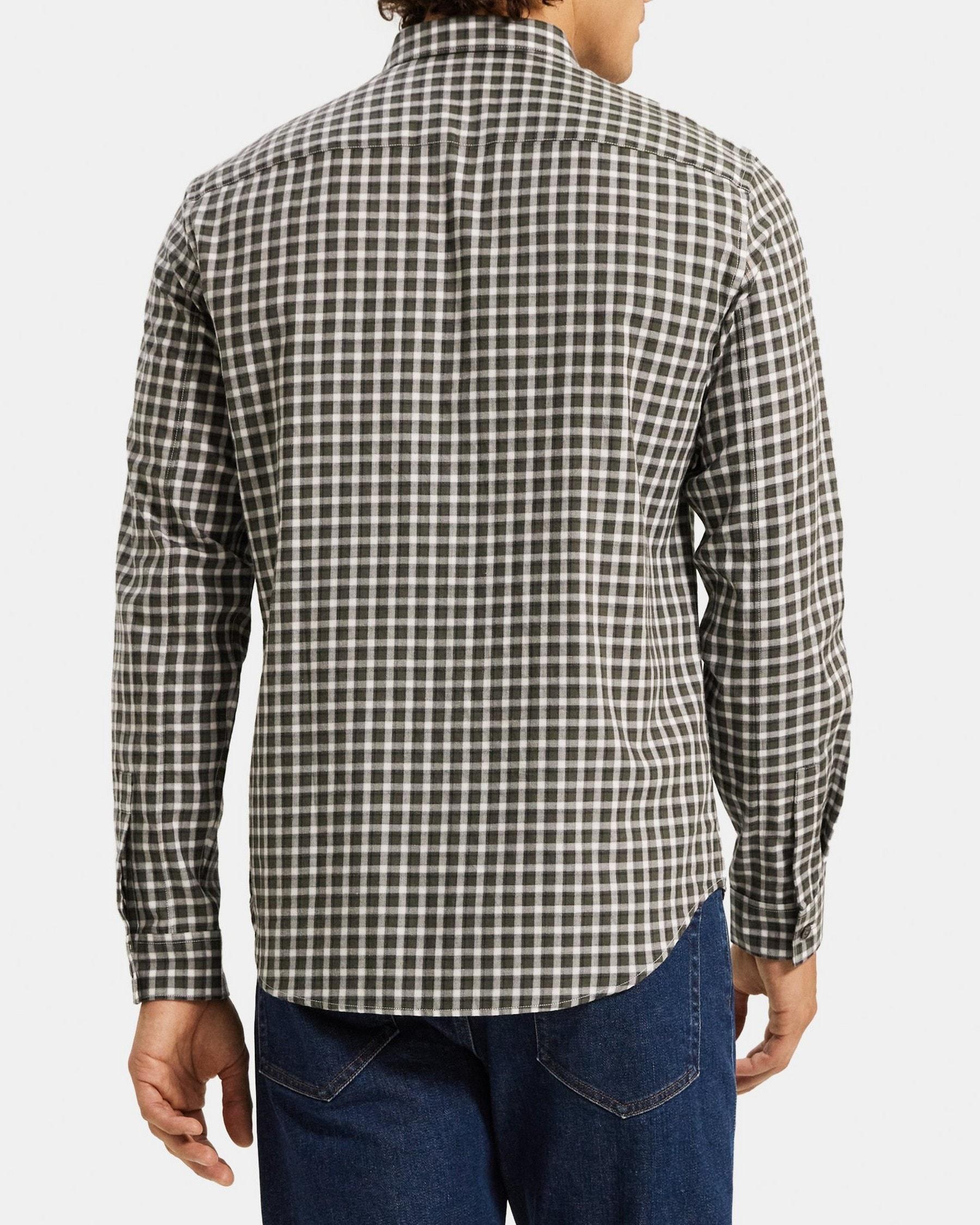 Long-Sleeve Shirt in Gingham Cotton Product Image