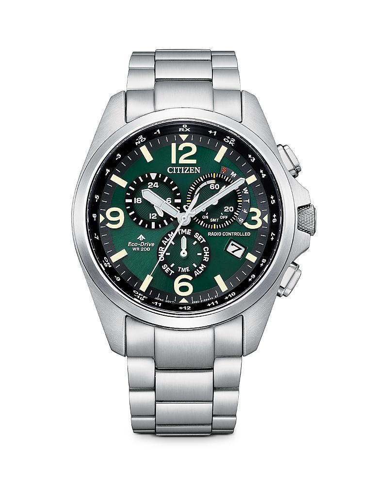 Citizen Eco-Drive Mens Chronograph Promaster Land Stainless Steel Bracelet Watch 45mm Product Image