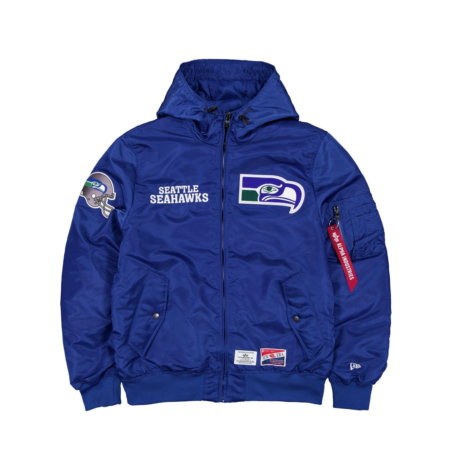 Alpha Industries x Seattle Seahawks Historic L-2B Hooded Bomber Jacket Male Product Image