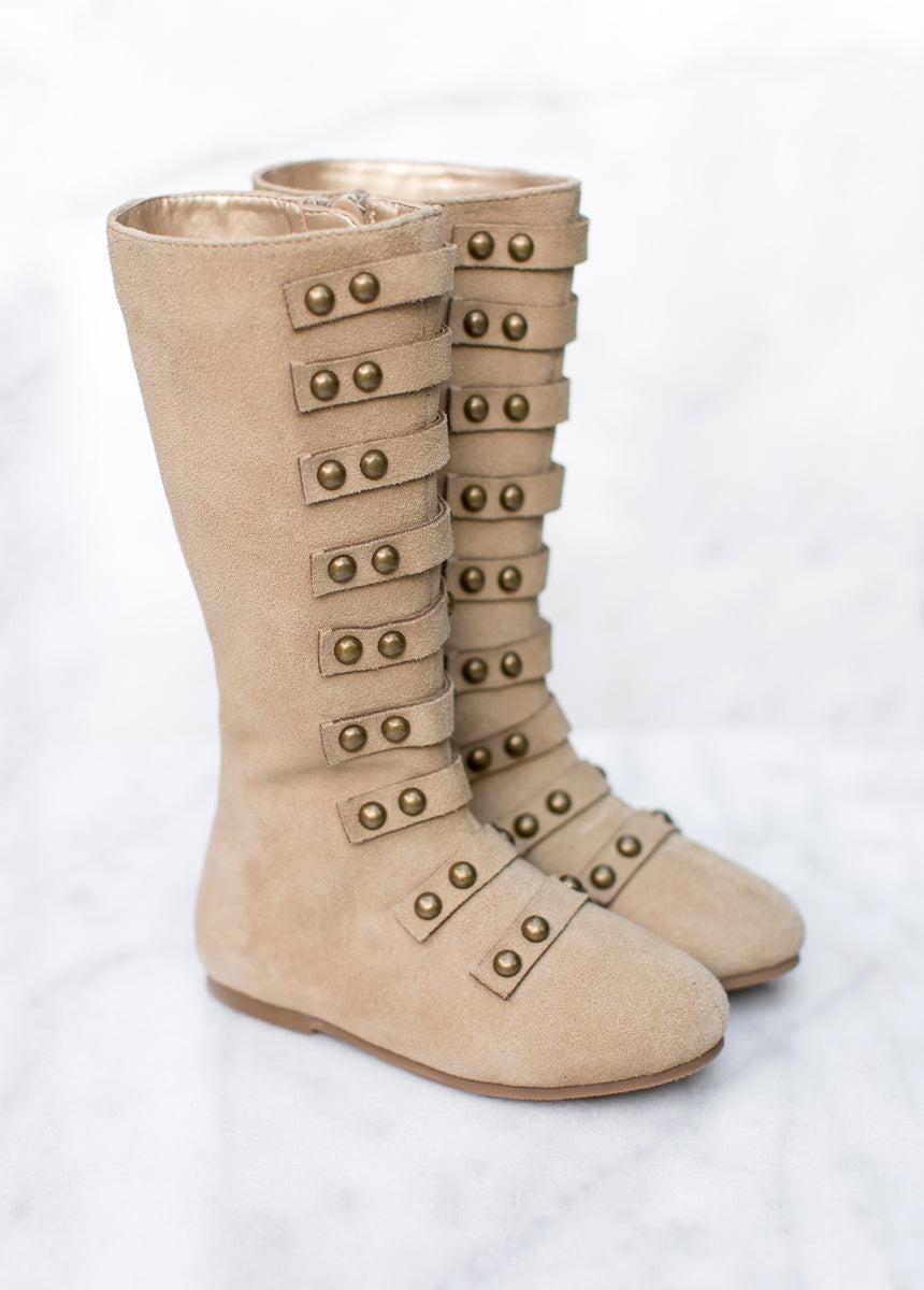 Freya Leather Boot in Tan Suede Girls Product Image