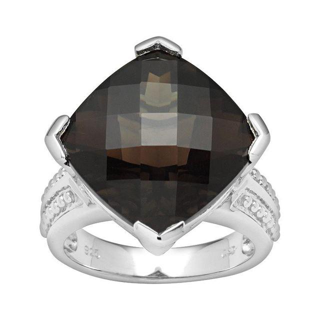 Sterling Silver Smoky Quartz Ring, Womens Brown Product Image