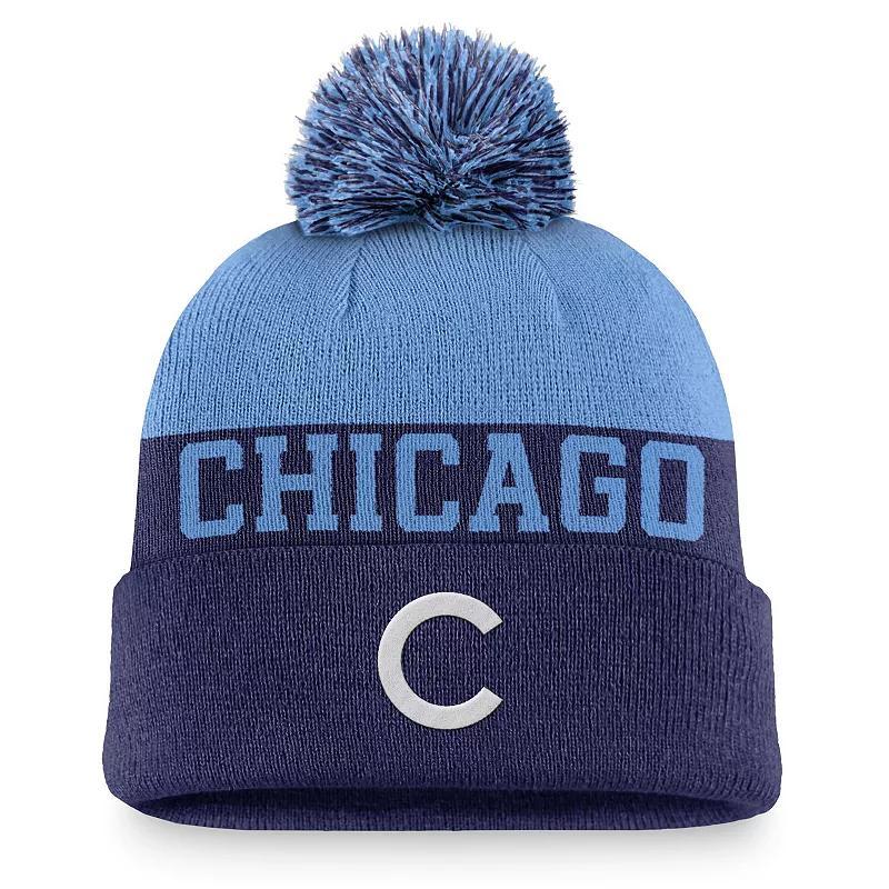 Chicago Cubs Rewind Peak Nike Mens MLB Cuffed Pom Beanie Product Image