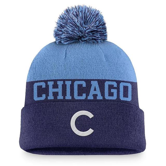 Mens Nike Royal Chicago Cubs Rewind Peak Cuffed Knit Hat with Pom Product Image