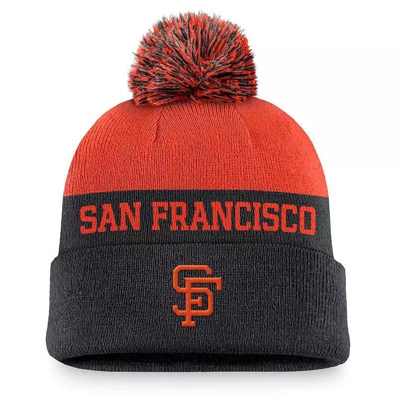 Mens Nike San Francisco Giants Rewind Peak Cuffed Knit Hat with Pom Product Image