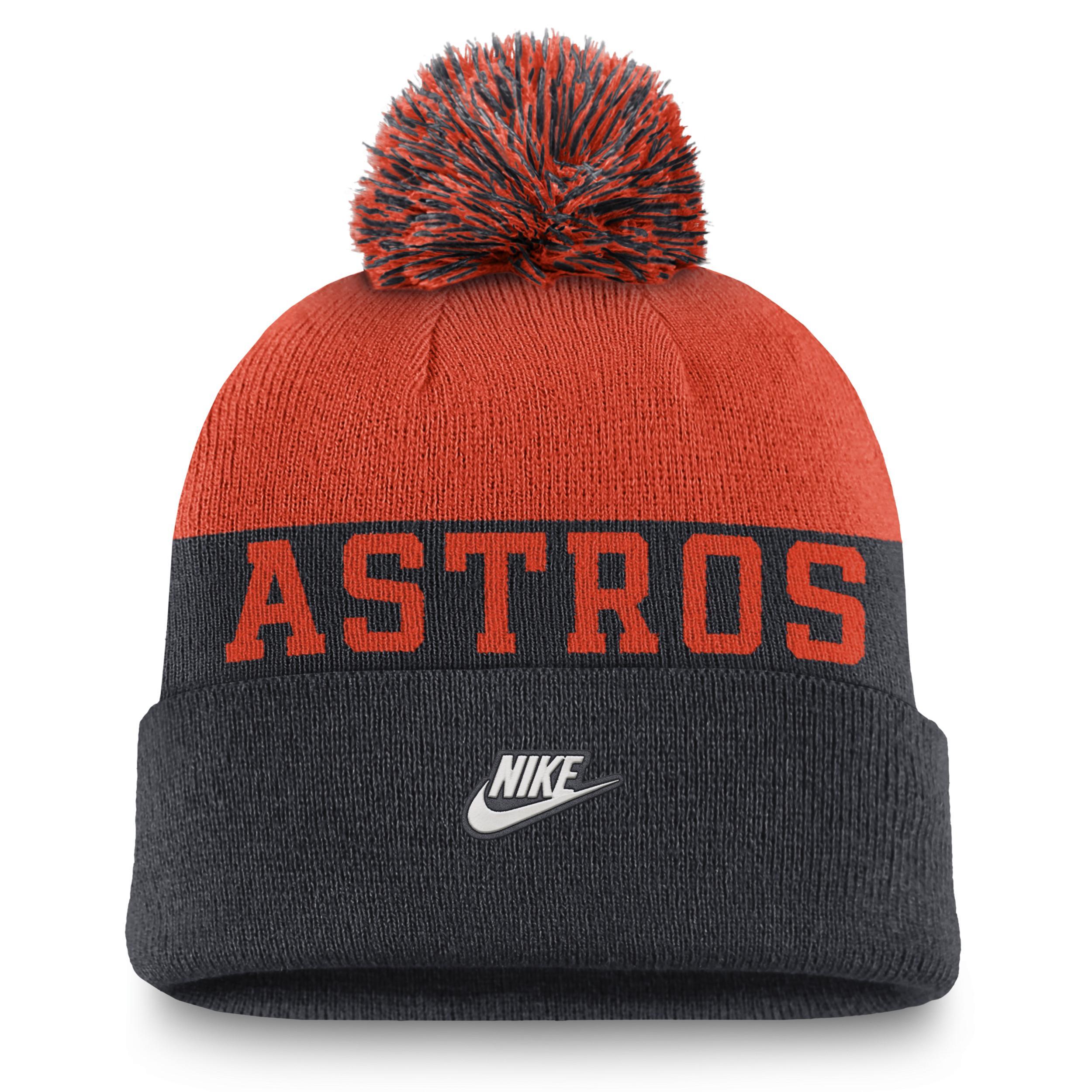 Houston Astros Rewind Peak Nike Mens MLB Cuffed Pom Beanie Product Image