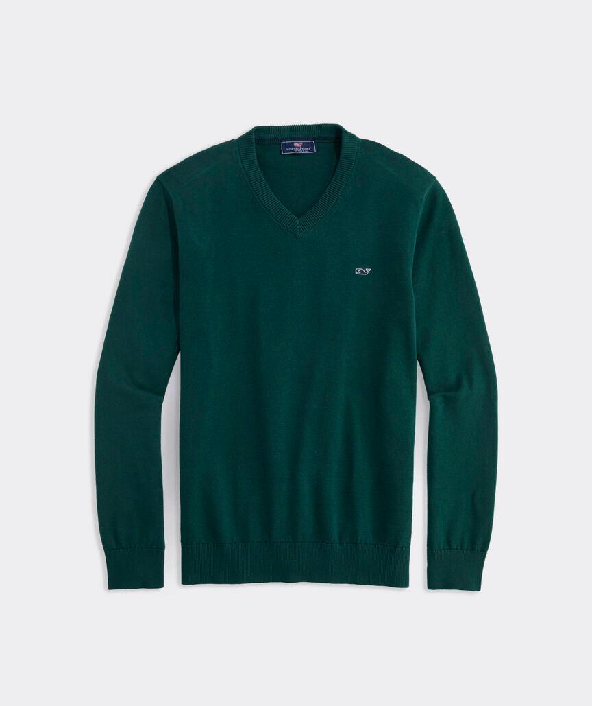 Heritage Cotton V-Neck Sweater Product Image