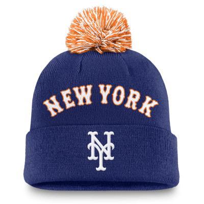 New York Mets Peak Nike Mens MLB Cuffed Pom Beanie Product Image