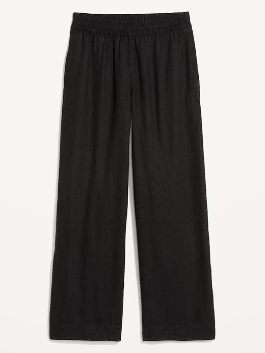 High-Waisted Linen-Blend Wide-Leg Pants product image