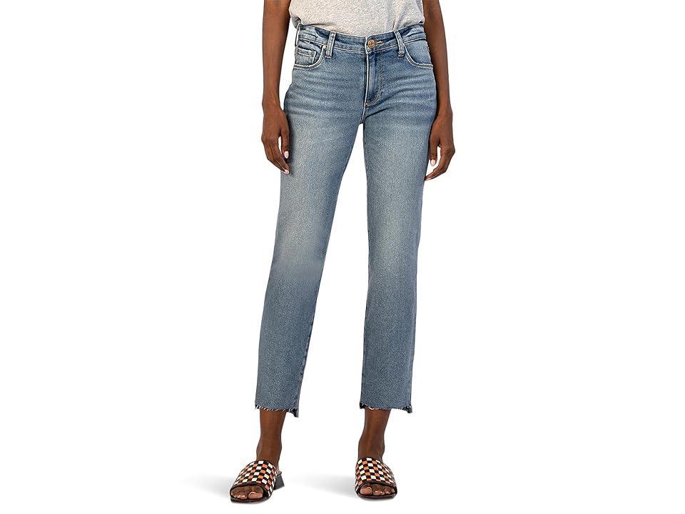 KUT from the Kloth Reese Ankle Straight Leg W/ Raw Step Hem In Operated (Operated) Women's Jeans Product Image