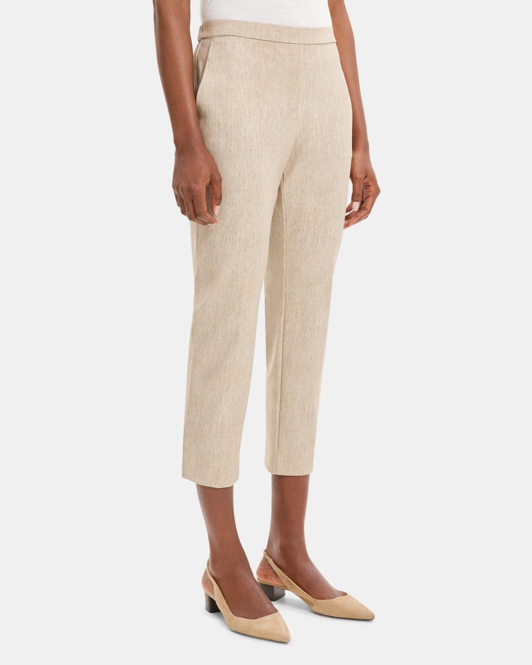 Slim Cropped Pull-On Pant in Knit Ponte Product Image