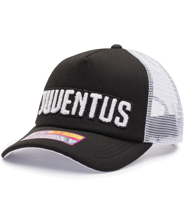 Mens Black/White Juventus Freshman Trucker Snapback Hat Product Image