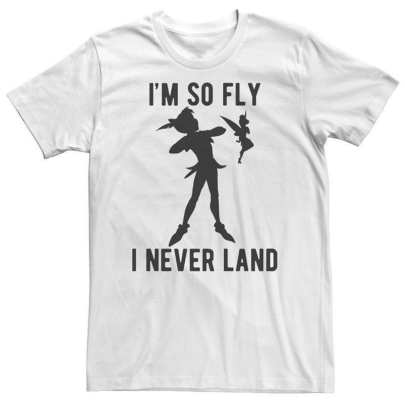 Big & Tall Disney Peter Pan Tinkerbell Im So Fly I Never Land Tee, Mens White Product Image