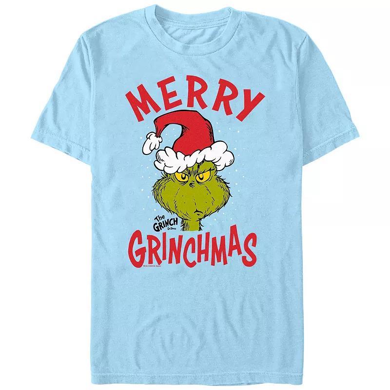 Big & Tall Dr. Seuss The Grinch Merry Christmas Graphic Tee, Mens Athletic Grey Product Image