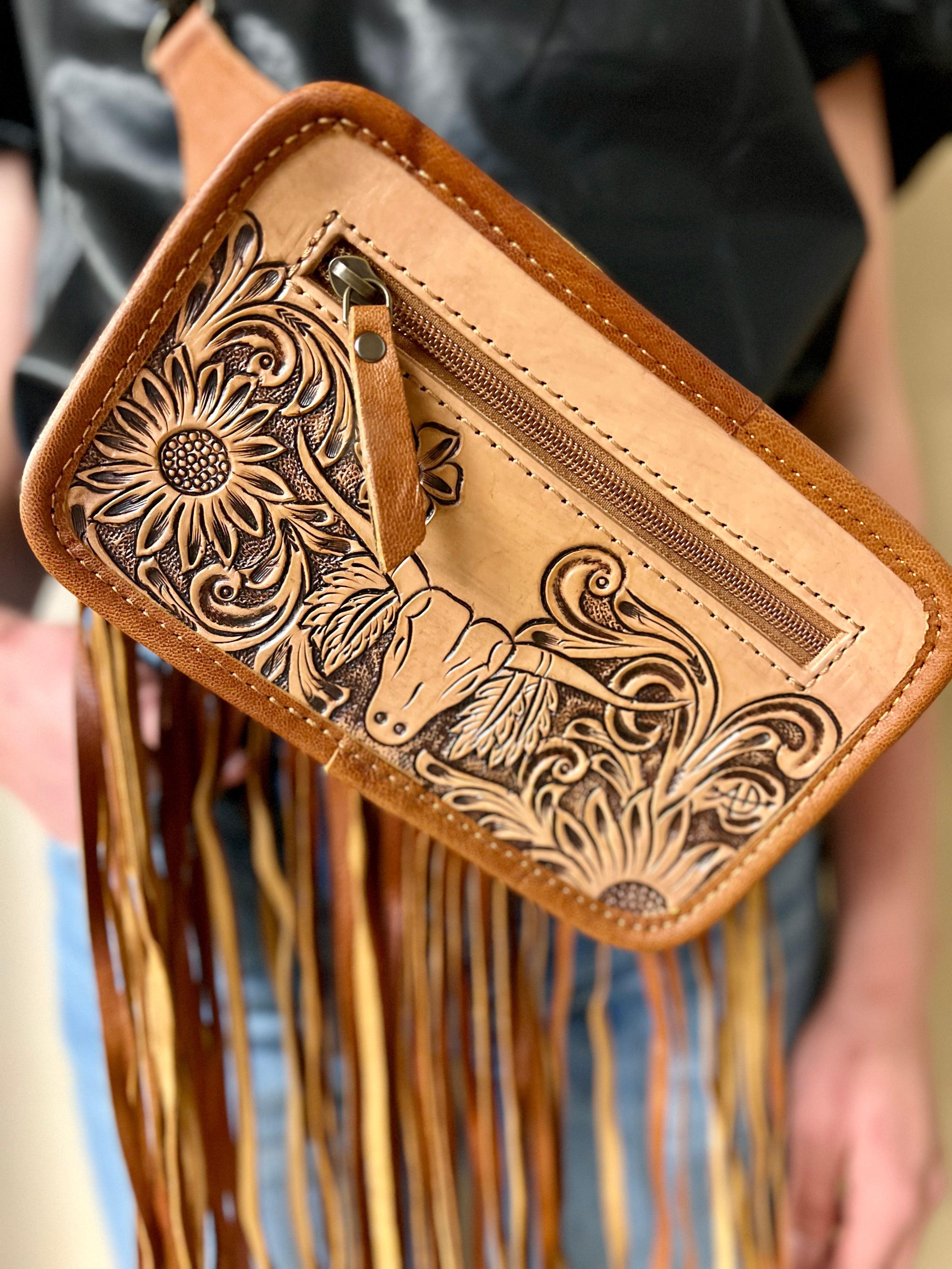 Darling Bull Tooled Front Sling Bag Product Image