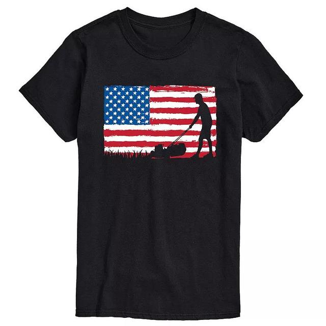 Mens Lawn Mower Flag Graphic Tee Blue Product Image