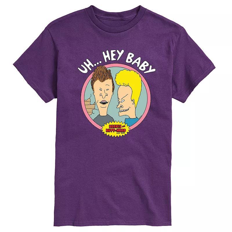 Mens Beavis & Butthead Uh... Hey Baby Graphic Tee Grey Green Product Image