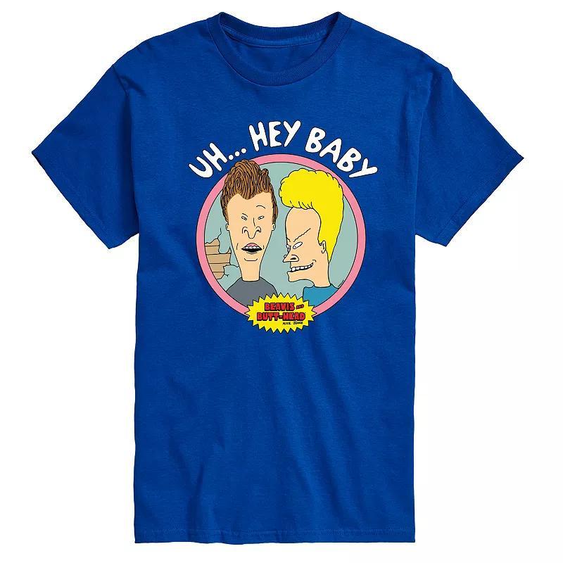 Mens Beavis & Butthead Uh... Hey Baby Graphic Tee Grey Green Product Image