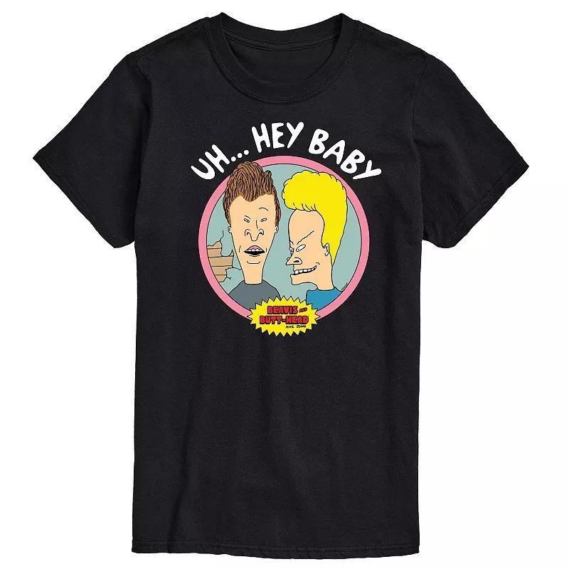 Mens Beavis & Butthead Uh... Hey Baby Graphic Tee Grey Green Product Image