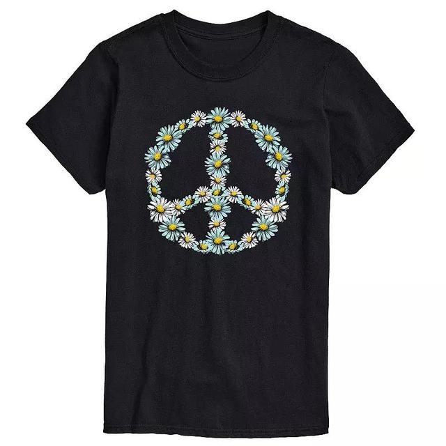 Big & Tall Floral Peace Sign Tee, Mens Product Image