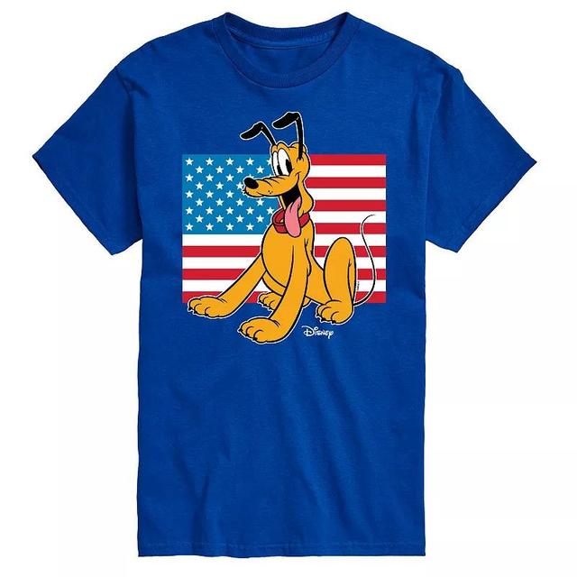 Disneys Pluto Big & Tall USA Flag Graphic Tee, Mens Product Image