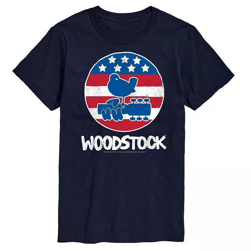 Big & Tall Woodstock Americana Graphic Tee, Mens Blue Product Image