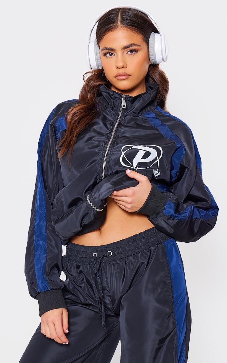 PLT SPORT Navy Shell Panel Windbreaker Product Image