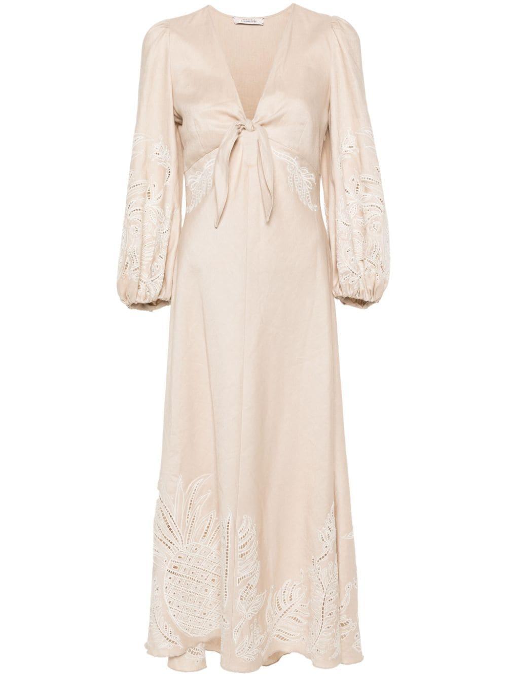 embroidered linen dress Product Image