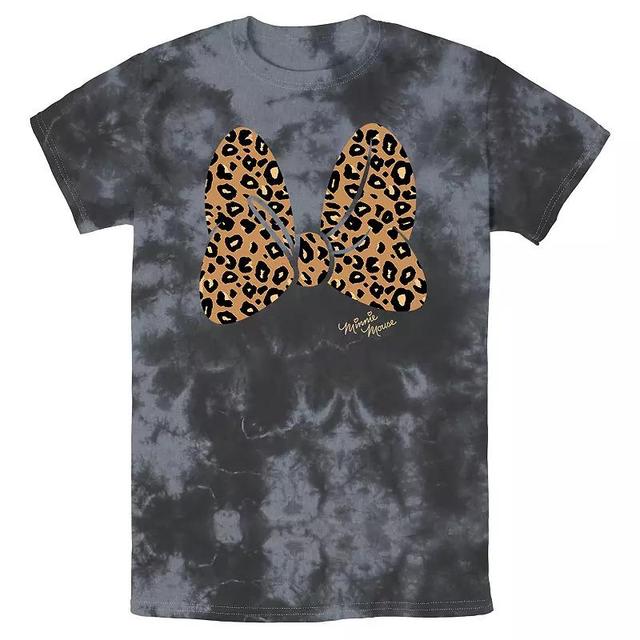 Mens Disney Minnie Mouse Leopard Print Bow Wash Tee Product Image