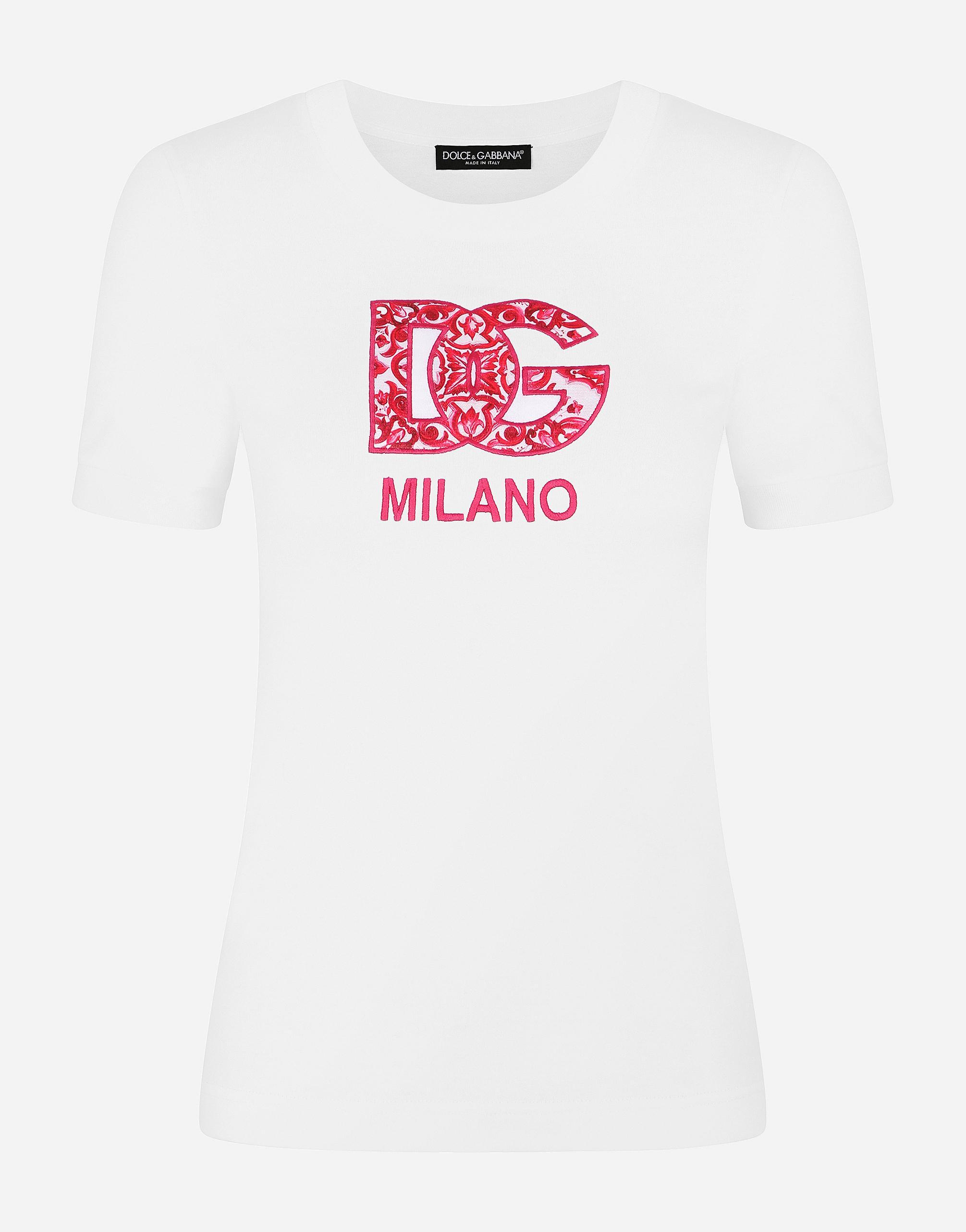 DOLCE & GABBANA T-shirt Mit Logo-print In Ricamati Product Image