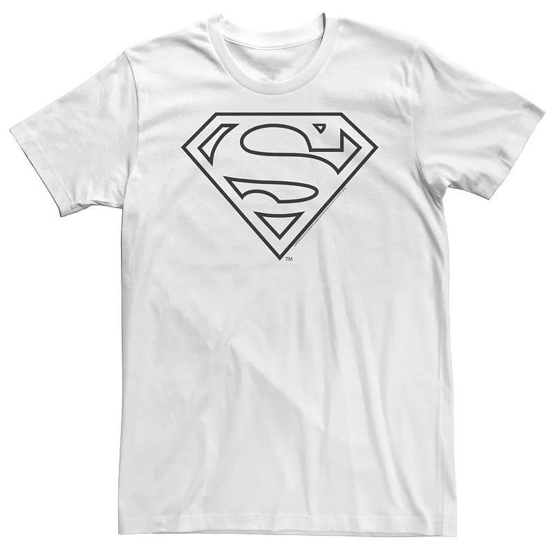 Big & Tall DC Comics Superman Line Art Logo Tee, Mens, Size: Large Tall, White Product Image