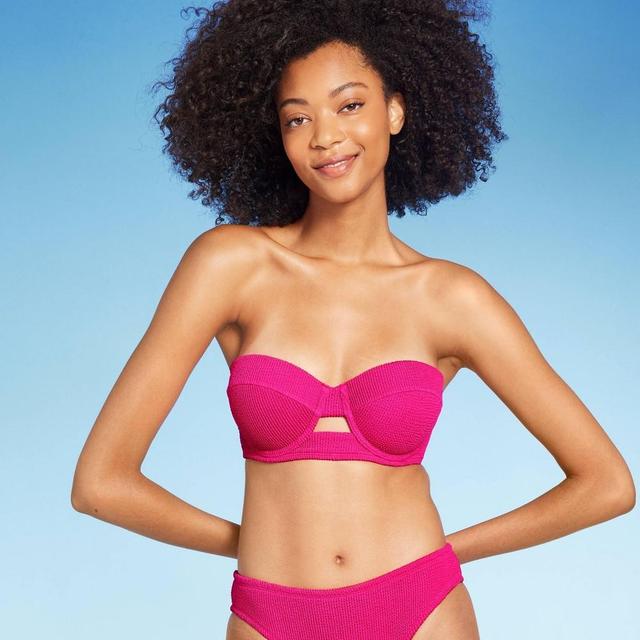 Womens Pucker Textured Light Lift Bandeau Bikini Top - Shade & Shore Product Image