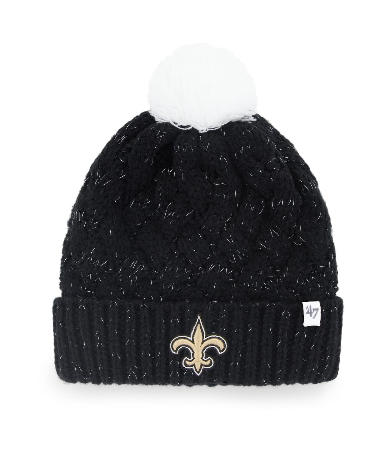 Womens 47 Black New Orleans Saints Fiona Logo Cuffed Knit Hat with Pom Product Image