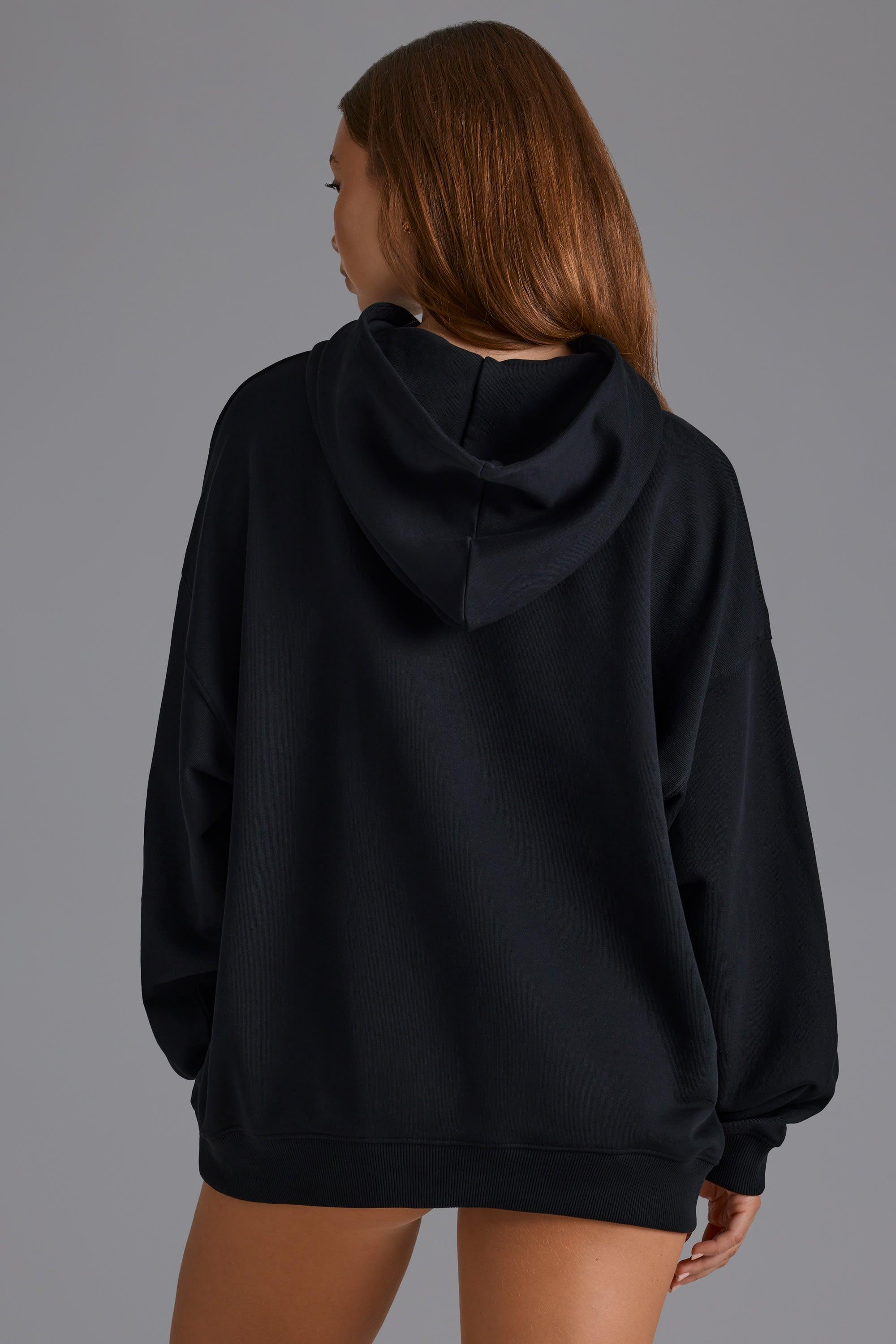 Appliqué Oversized Hoodie in Black Product Image