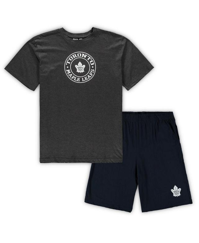 Mens Concepts Sport Navy/Heathered Charcoal Toronto Maple Leafs Big & Tall T-Shirt & Shorts Sleep Set Mpl Blue Product Image