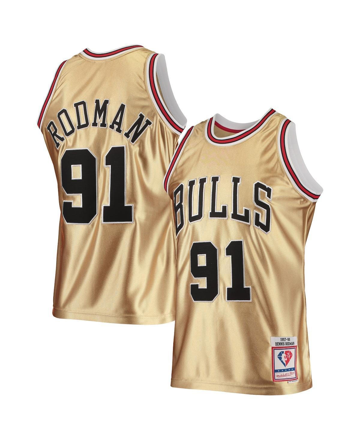 Mens Mitchell & Ness Dennis Rodman Chicago Bulls 75th Anniversary 1997/98 Hardwood Classics Swingman Jersey Product Image