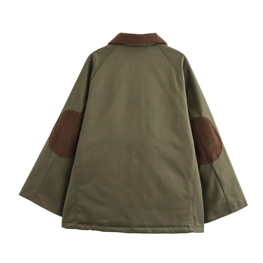 Fleece Collar Zip-Up Utility Jacket Product Image