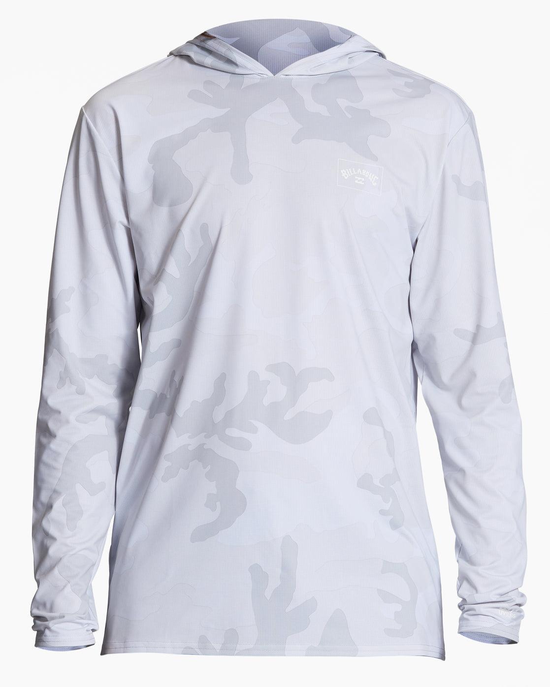 Arch Mesh Hooded UPF 50 Long Sleeve Rashguard - White Camo Male Product Image