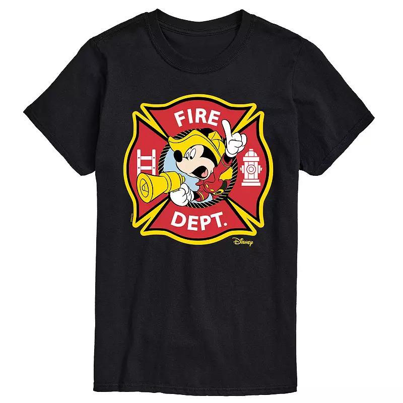 Disneys Mickey Mouse Mens Fire Dept. Badge Graphic Tee Product Image