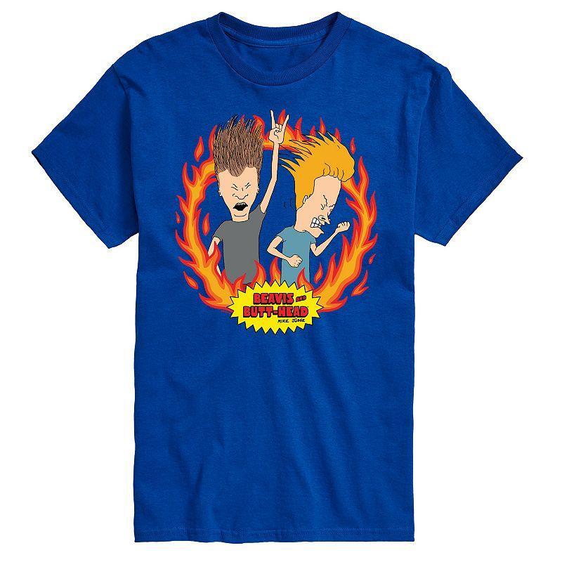 Big & Tall Beavis & Butthead Rock Flames Tee, Mens Product Image