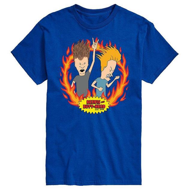 Big & Tall Beavis & Butthead Rock Flames Tee, Mens Product Image