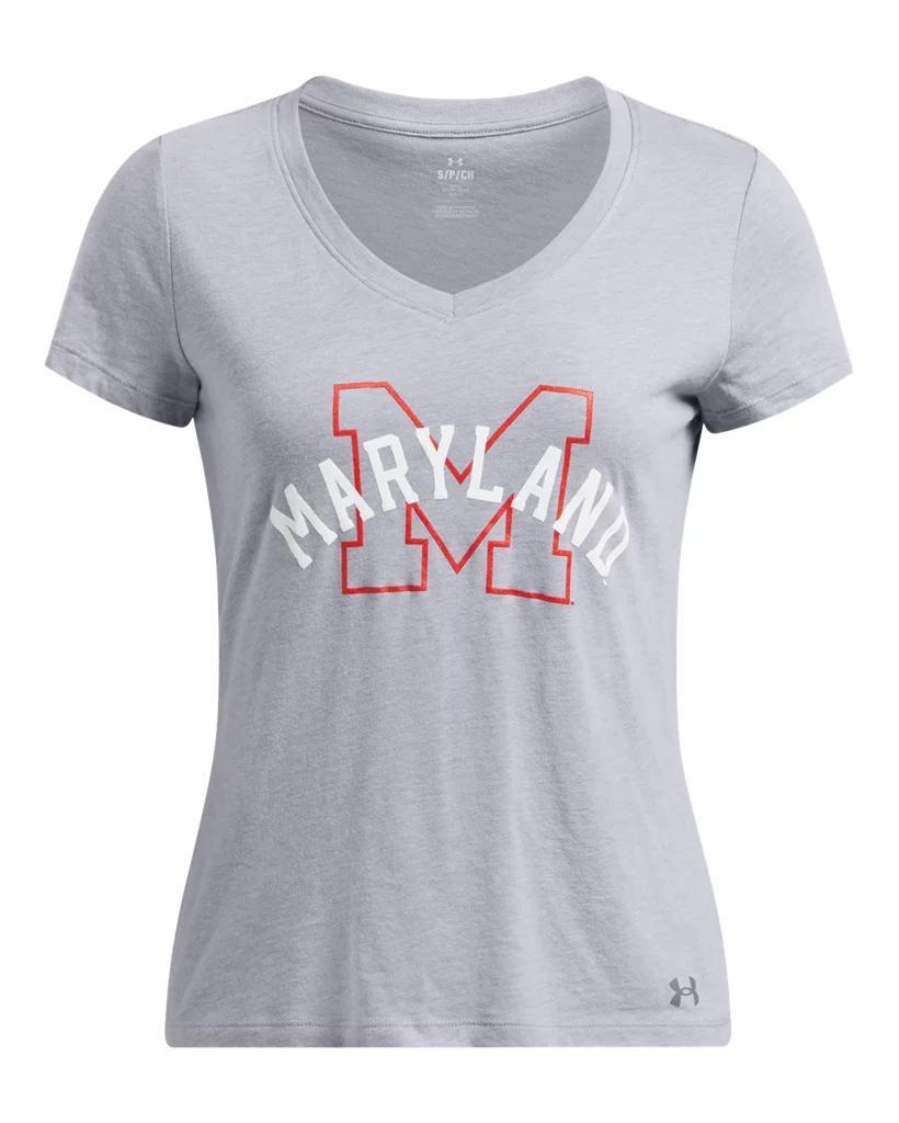 Women's UA Performance Cotton Collegiate V-Neck T-Shirt Product Image