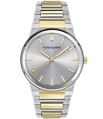 Salvatore Ferragamo Mens Swiss Two-Tone Stainless Steel Bracelet Watch 41mm Product Image