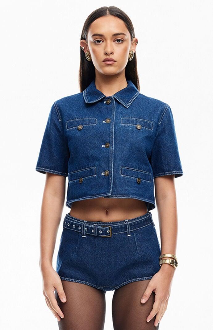 LIONESS Women's Halston Denim Top Product Image