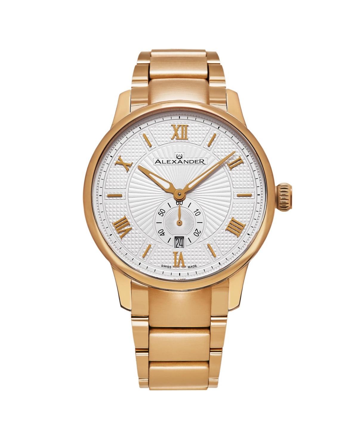 Alexander Mens Regalia Rose-Gold Stainless Steel , Silver-Tone Dial , 42mm Round Watch Product Image