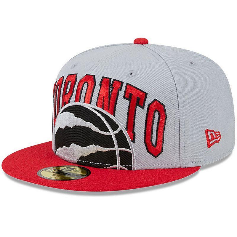 Mens New Era Gray/Red Toronto Raptors Tip-Off Two-Tone 59FIFTY Fitted Hat Product Image